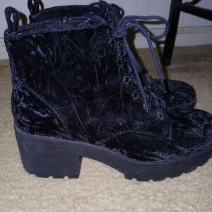 Black suede ankle boots